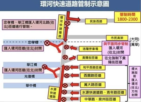 環河快速道路管制示意圖。（圖／警方提供）