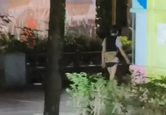 該名持刀女子對警方的呼喊跟用強力手電筒照射置若罔聞。（圖／翻攝lyt._.0704的Threads，經授權使用）