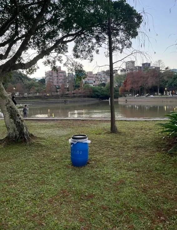 大湖公園不少釣客會把活生生的魚直接丟入桶子裡面，引發討論，內行人解釋這通常是在清除外來種。（圖／IG／@vivian.pig_yian授權提供）