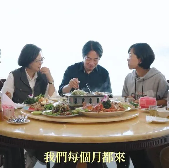 賴總統邀請蔡前總統、蘇巧慧到家鄉萬里品嘗海鮮。（圖／翻攝自蔡英文臉書影片）