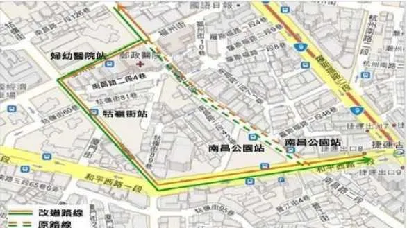 公車改道路線。（圖／翻攝畫面）