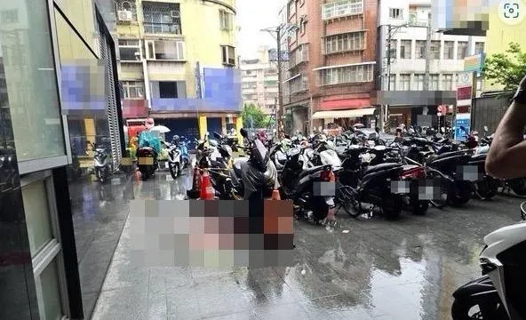 新北市汐止行政中心今發生一起墜樓意外。（圖／翻攝畫面）