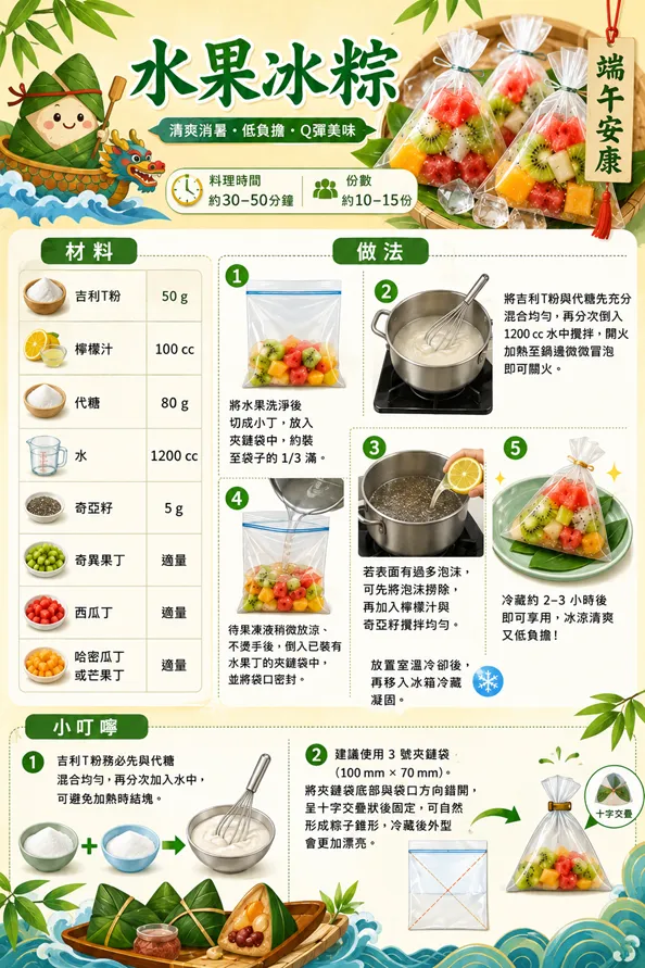 水果冰粽食譜與做法。(圖/台南市立安南醫院)