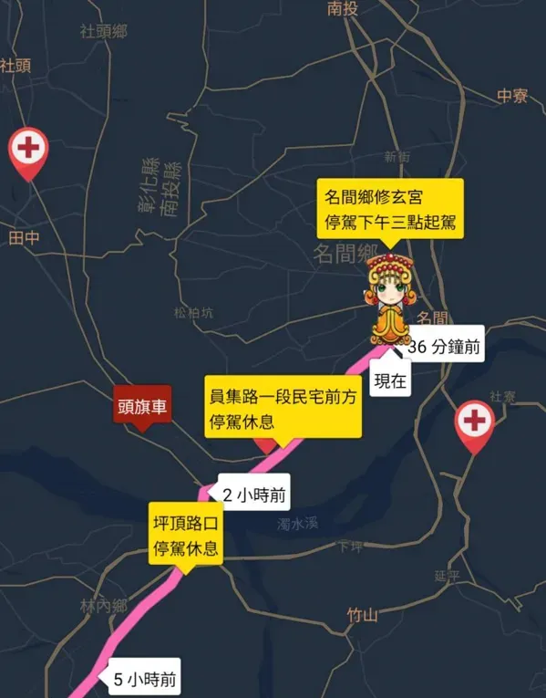 頭旗車未料到媽祖心意,遭「海放」引起網友討論。(圖/翻攝自白沙屯GPS)