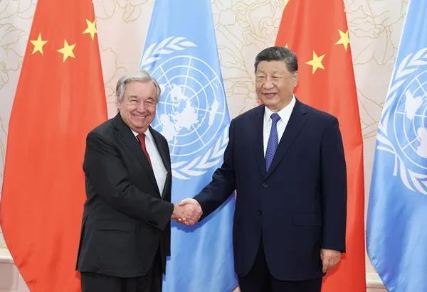 習近平會見古特瑞斯。（圖／翻攝中國大陸外交部官網）