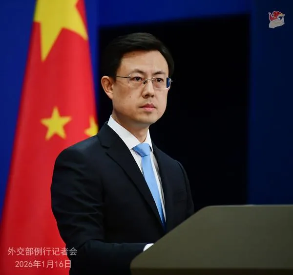郭嘉昆在大陸外交部例行記者會上。（圖／翻攝大陸外交部）