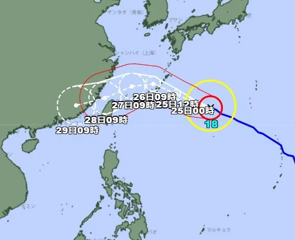 沙德爾颱風行徑路線圖。（圖／翻攝日本氣象廳網站）