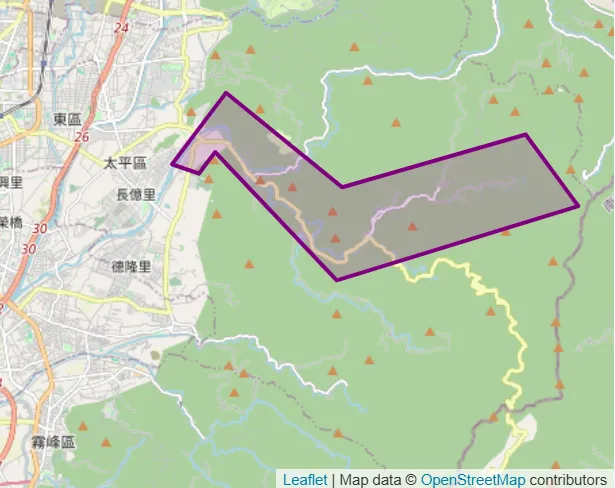 台中市頭汴坑溪發布災防告警。（圖／翻攝自中央氣象署官網）