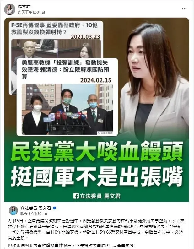 (圖/截自馬文君臉書)