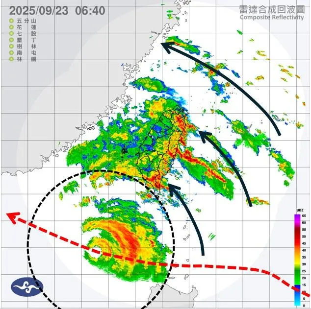大台北東北角、宜蘭一帶受到角隅流的影響,有強陣風可達8-10級。(圖/翻攝自臉書天氣職人-吳聖宇)