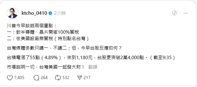 圖取自卓冠廷Threads。