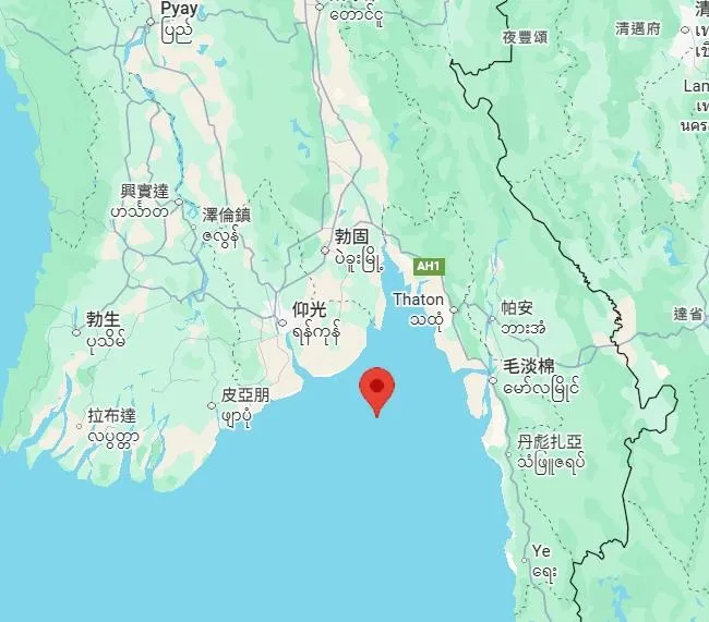 緬甸今傳出規模5.4地震。(圖/翻攝Google Map)