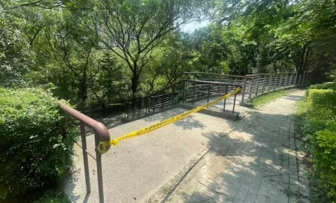 男子倒臥新莊濕地公園池塘送醫不治。（圖／翻攝畫面）