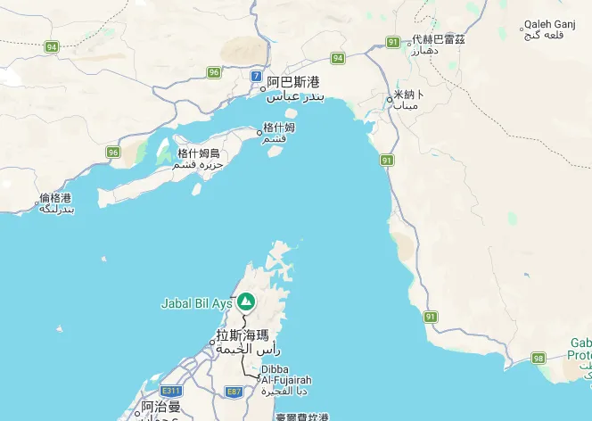 荷莫茲海峽。（圖／翻攝自Google Maps）