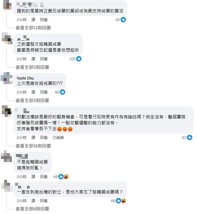 網友留言。(圖取自民進黨臉書)