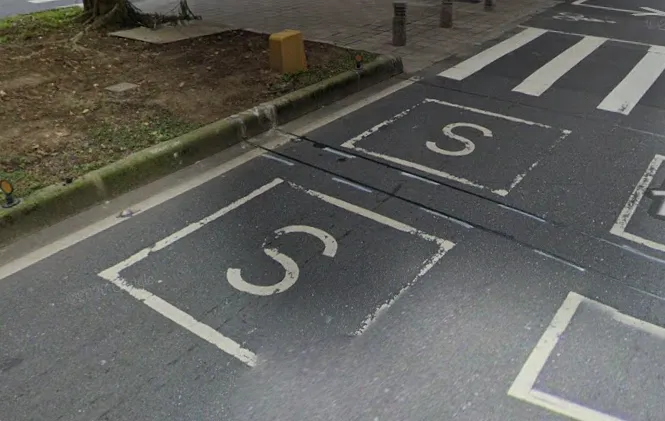 馬路神秘「S方格」用途曝光。（示意圖／翻攝自Google Maps）
