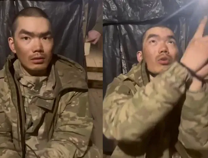 澤倫斯基公布之被俘虜的中國大陸籍士兵畫面。(圖/翻攝X@ZelenskyyUa)