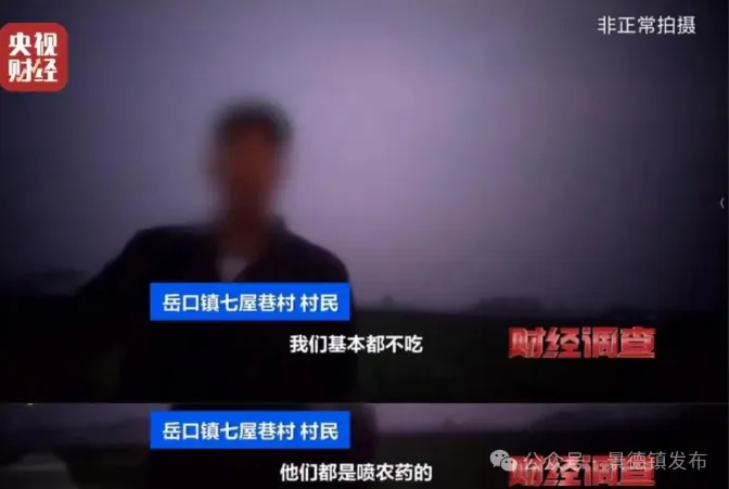 七屋巷村村民稱不會吃當地生產的蔬菜。（圖／翻攝《財經調查》）