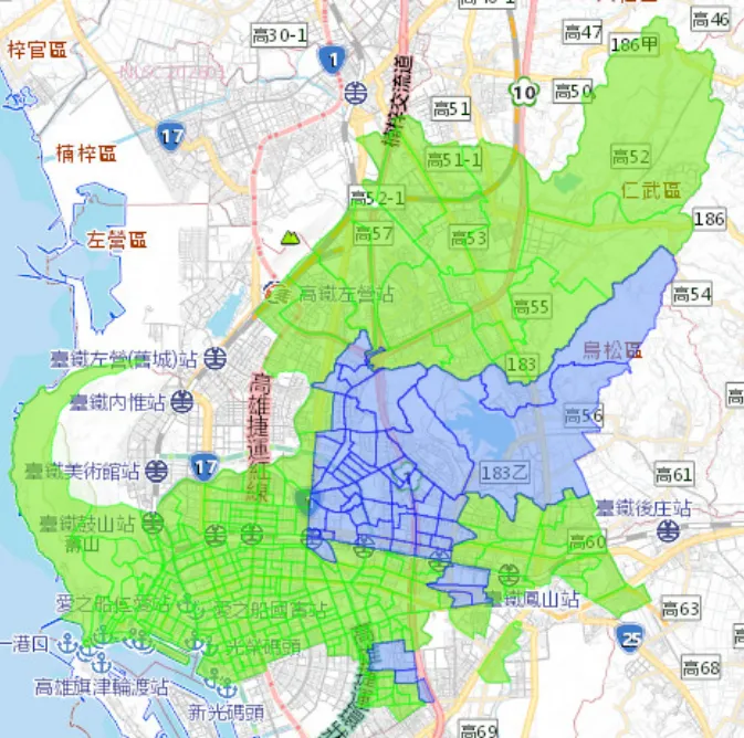 停水範圍。(圖/台灣自來水公司)