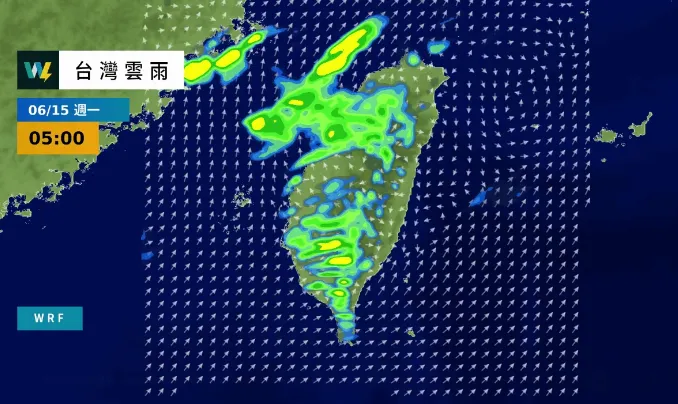 梅雨鋒面持續影響台灣。（圖／翻攝自臉書天氣風險 WeatherRisk）