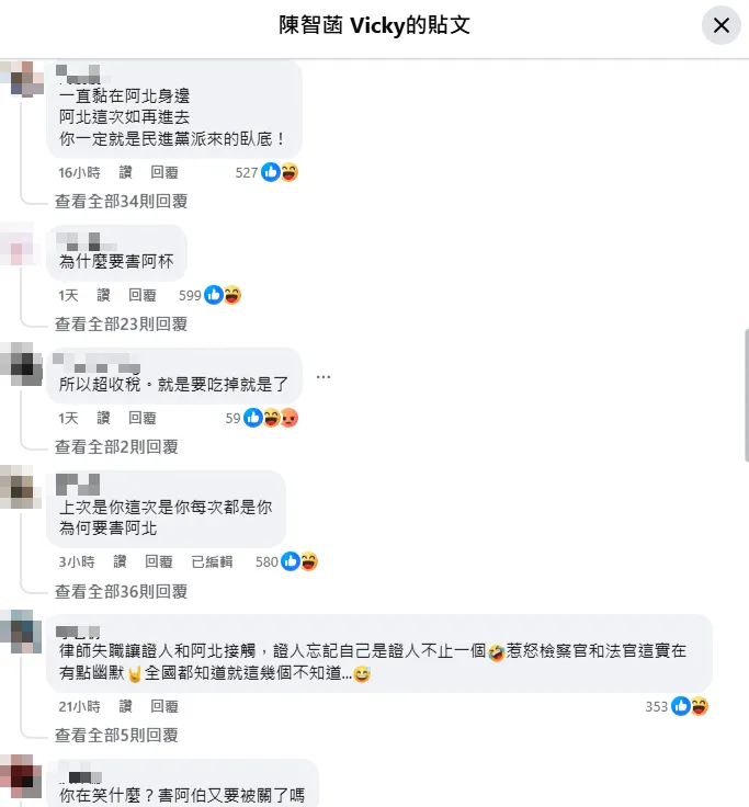網友湧入陳智菡臉書留言批評。（圖／翻攝陳智菡臉書）