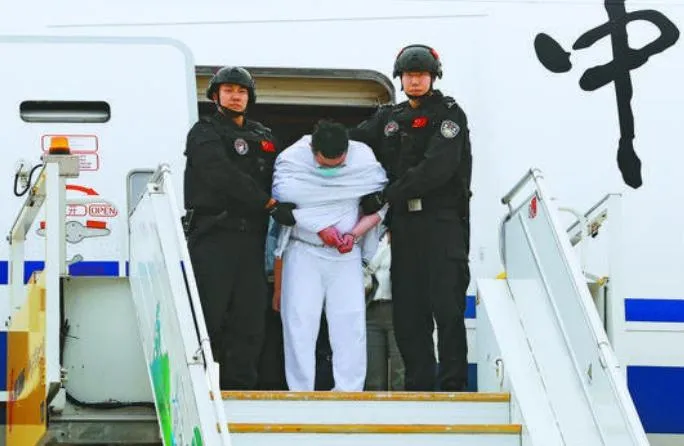 劉姓男子被押回大陸受審。(圖/翻攝新浪微博)