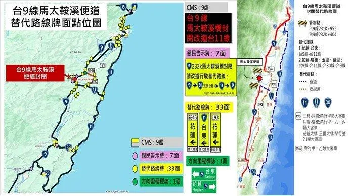 花蓮台9線馬太鞍溪橋臨時便道因應鳳凰颱風外圍環流影響，不排除於今日18時實施預警性封閉管制。(圖/花蓮工務段提供，下同)