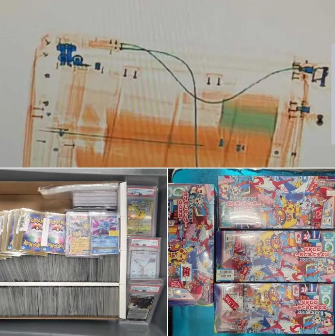ICA檢查入境旅客行李時發現大量未申報各式各樣的寶可夢（Pokémon）卡牌。（圖／翻攝臉書「Immigration & Checkpoints Authority」）