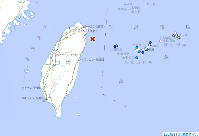 日氣象廳觀測到沖繩群島最大震度3級。（圖／翻攝自日本氣象廳官網）