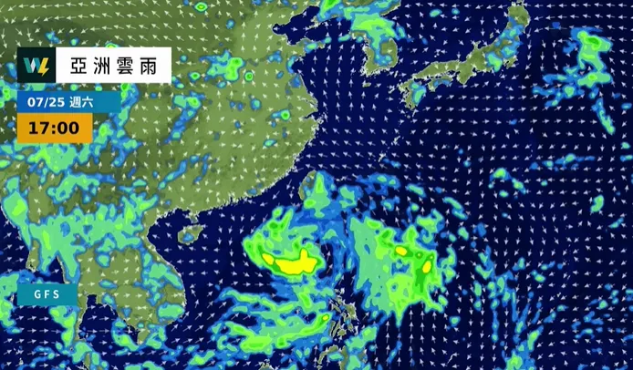 本週後期菲律賓東方有熱帶擾動發展。（圖／翻攝自臉書天氣風險 WeatherRisk）
