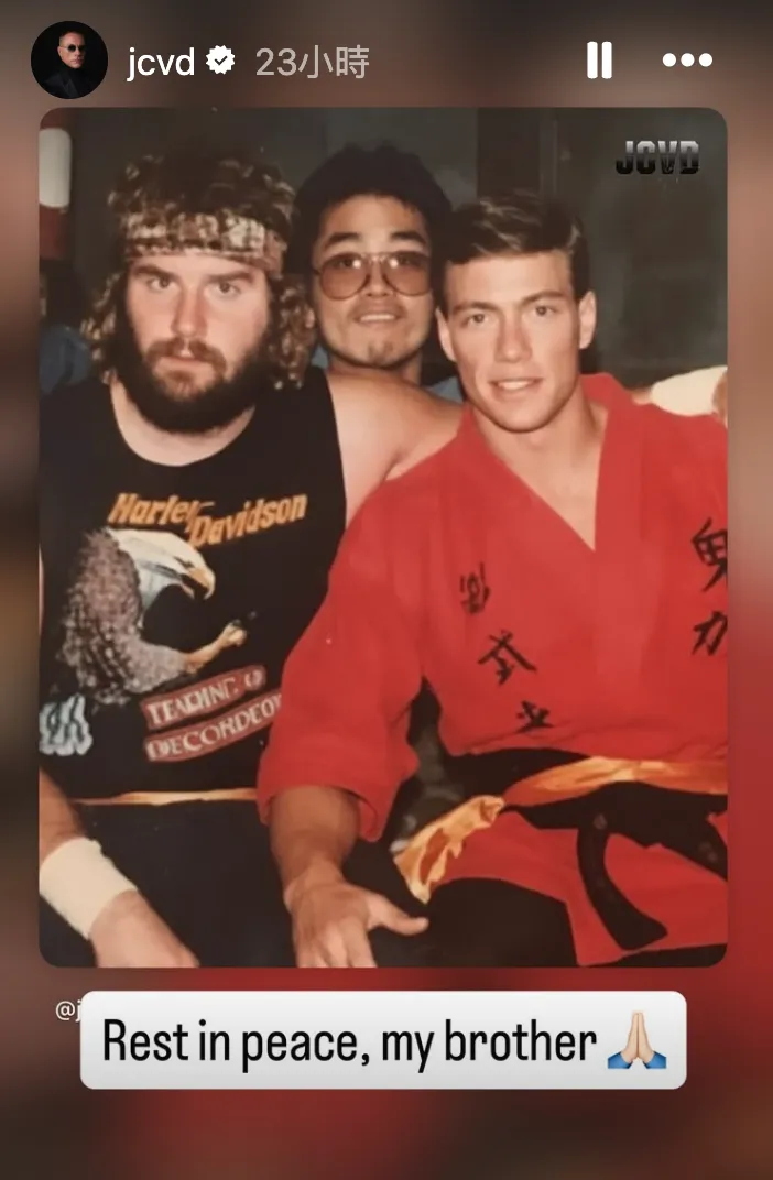 尚克勞德范達美（Jean-Claude Van Damme）哀悼好友。（圖／翻攝自jcvd IG）