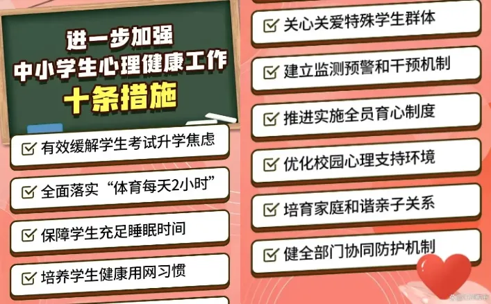 大陸教育部發布「進一步加強中小學心理健康工作十條措施」。(圖/翻攝《央視新聞》)