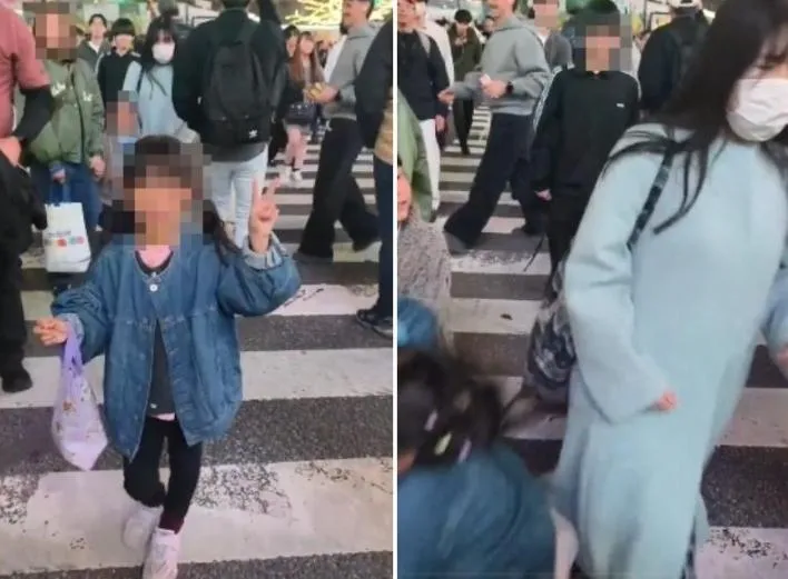 台灣一對母女在澀谷著名十字路口拍照遭惡意撞擊引發軒然大波。(圖/翻攝自X)