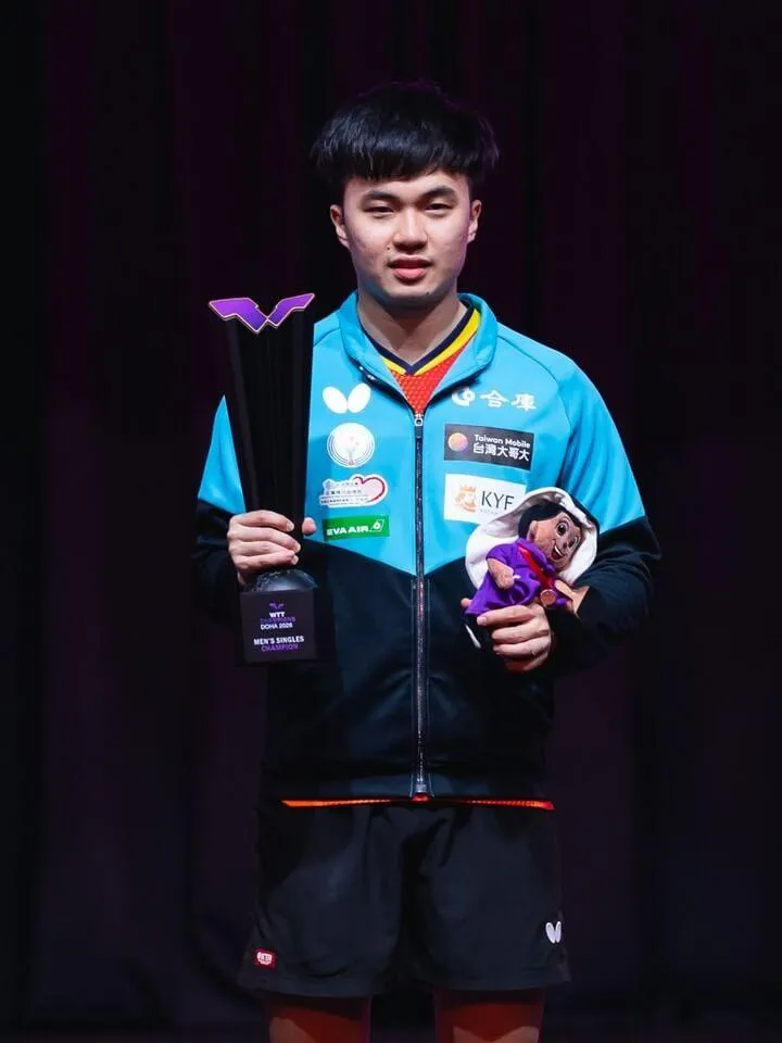 桌球好手林昀儒12日在WTT杜哈冠軍賽決賽拿下男單冠軍。（圖取自instagram.com/wtt）
