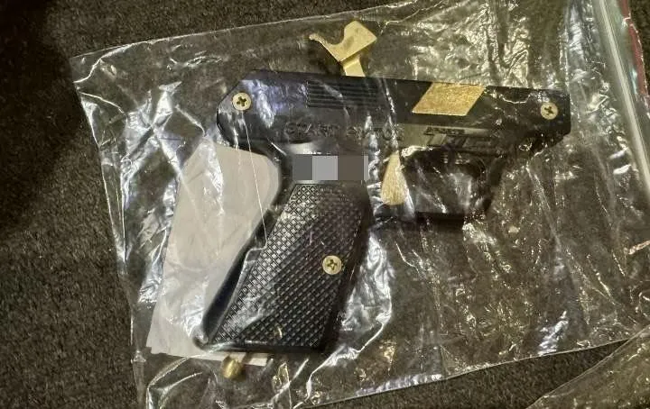 警方查扣作案用槍枝。(圖/翻攝畫面)