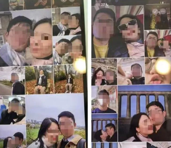 張男曝光多張照片，顯示妻子與黃男多次親密出遊。（圖/翻攝新浪微博）