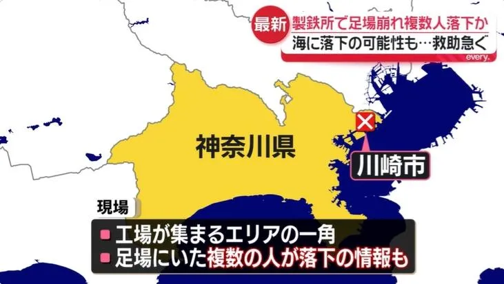 日本JFE鋼鐵公司驚傳工安事故。(圖/NNN)
