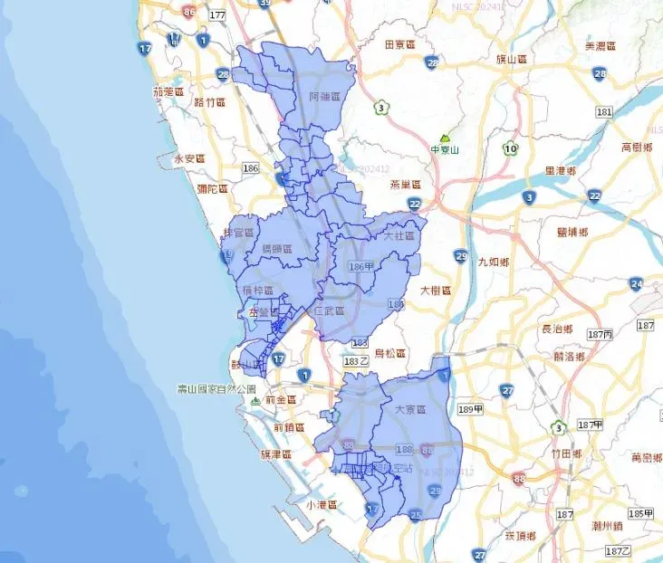 停水區域。（圖／台水提供）