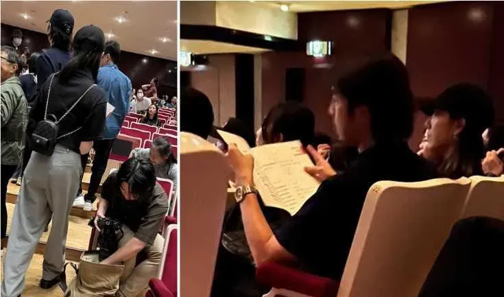 2024年《時報周刊CTWANT》讀者曾直擊穿著情侶裝的陳柏霖與庭瑄去欣賞古典樂。(圖/讀者提供)