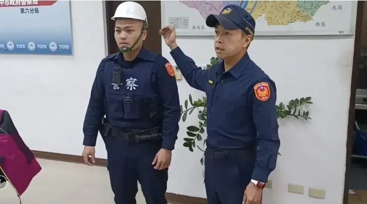 台中市六分局員警為偵辦氣爆案需每天多趟爬12樓。（圖／翻攝畫面）