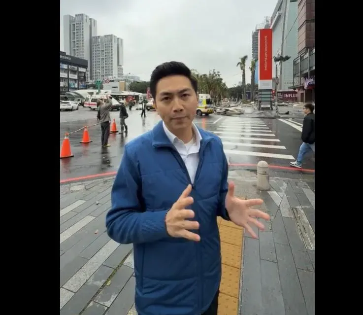 國民黨立委廖偉翔第一時間在氣爆現場直播。（圖／擷取自廖偉翔臉書）
