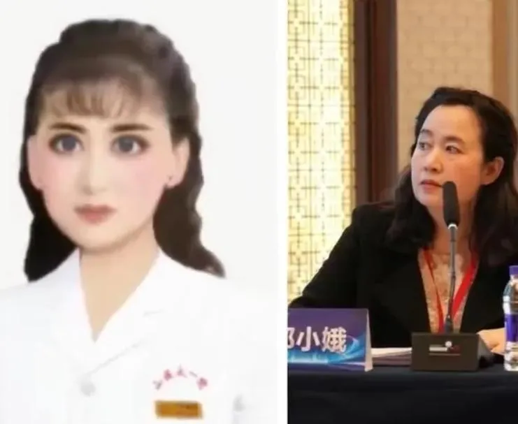 山西醫科大第一醫院主任醫師郎小娥本尊與證件照反差極大。（圖／翻設荔枝新聞）