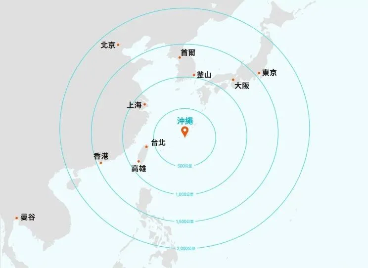沖繩所在地理位置圖。（圖／翻攝沖繩觀光會議局官網）