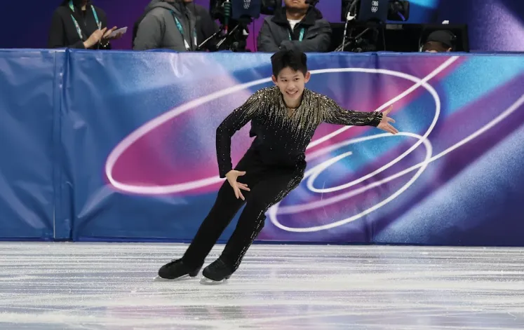 台灣滑冰新星李宇翔於台灣時間14日凌晨征戰米蘭冬奧花式滑冰長曲決賽。(圖/中華奧會提供)