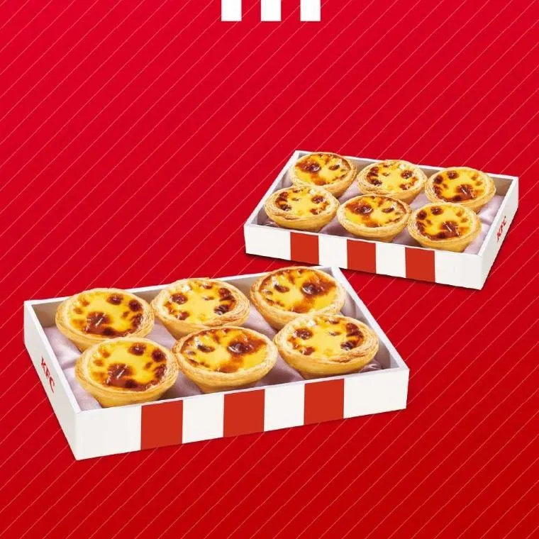 自 5 月 26 日起盛大展開「618 年中慶」。首波由 PK APP 限定的「原味蛋撻買 6 送 6」率先開搶，限時一週讓蛋撻控以半價輕鬆入手。（圖／肯德基提供）