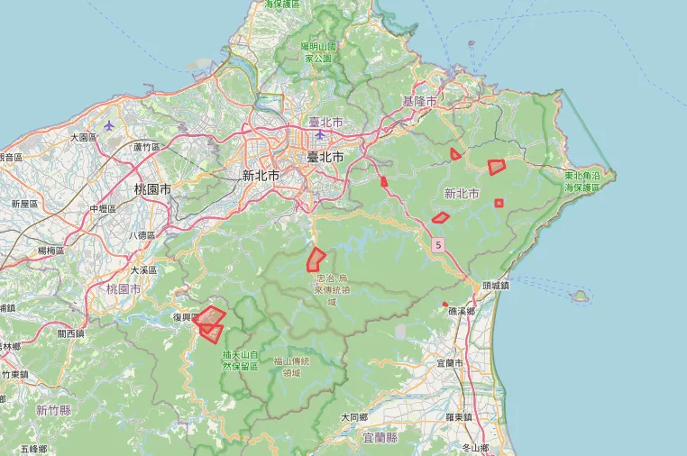 中央氣象署針對雙北、桃園及宜蘭共14處溪流區域發布山區暴雨災防告警。(圖/氣象署提供)