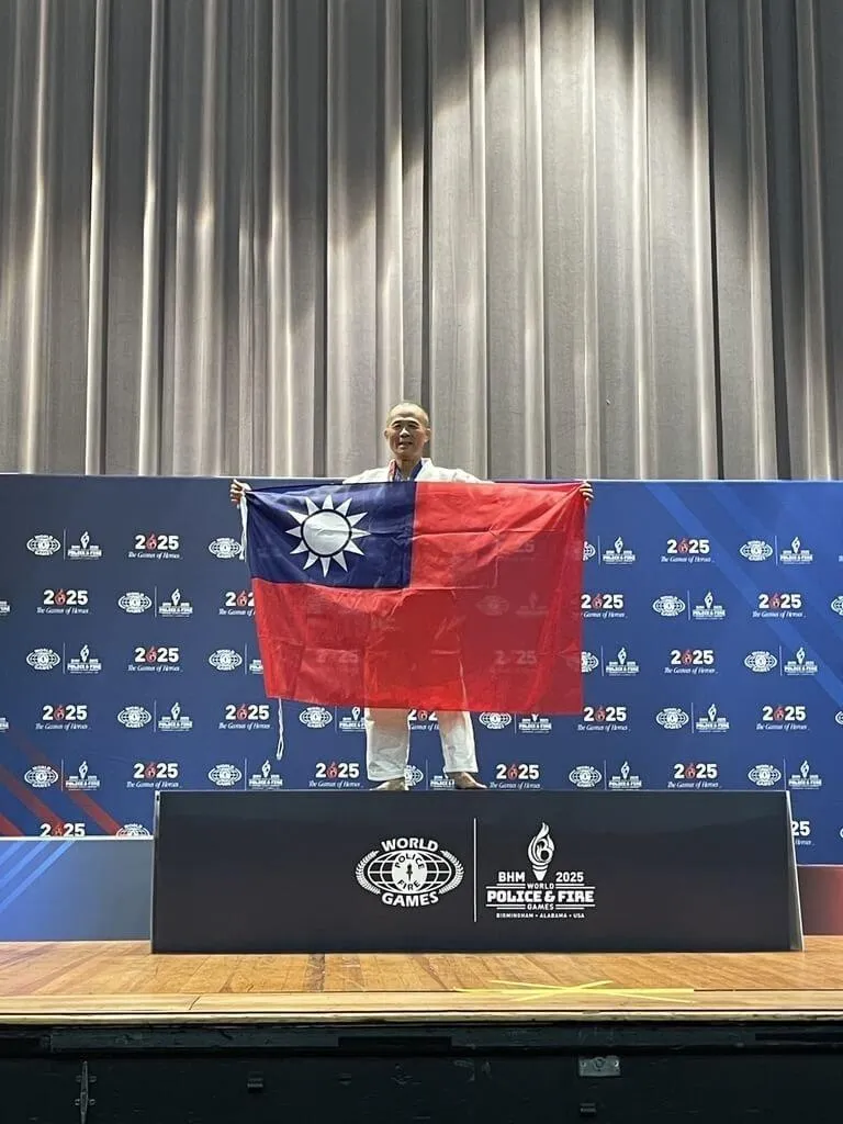 彰化縣警察局訓練科長林世明（圖）日前參加在美國舉行的世界警察消防運動會，順利於柔道項目奪下金牌。（圖／彰化縣政府提供）