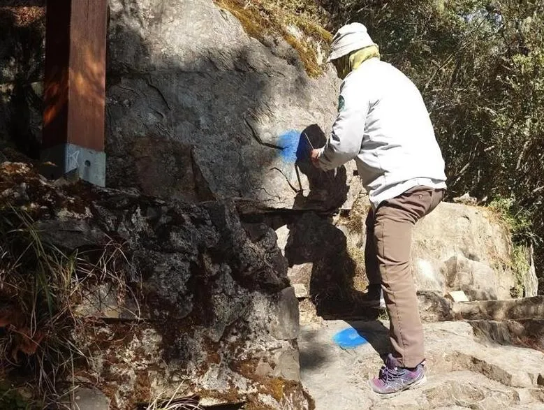 玉管處獲報後立即派員上山處理。(圖/玉管處提供)