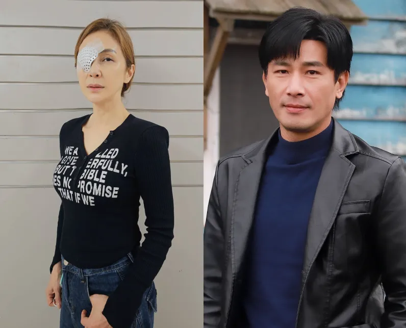 梁佑南(左)10日前往傅子純(右)的靈堂致意。(圖/民視提供)
