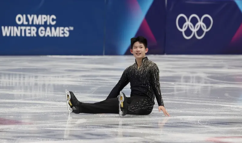 台灣滑冰新星李宇翔於台灣時間14日凌晨征戰米蘭冬奧花式滑冰長曲決賽。(圖/中華奧會提供)